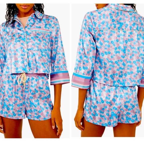 Free People Pillow Talk Silky Satin PJ Pajama Set NEW WITH TAGS - Picture 4 of 14